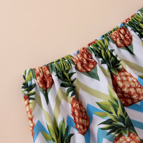 Summer Girl's Pineapple Swimsuit Set of Three